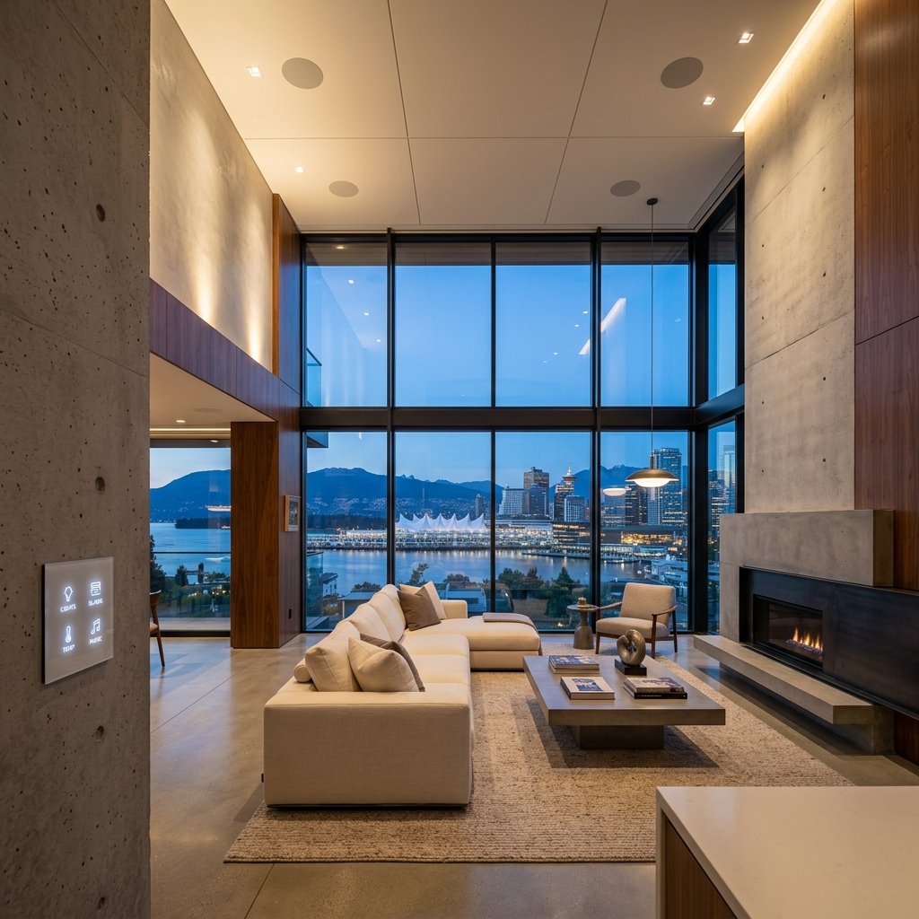 Luxury Vancouver interior with seamlessly integrated smart home technology