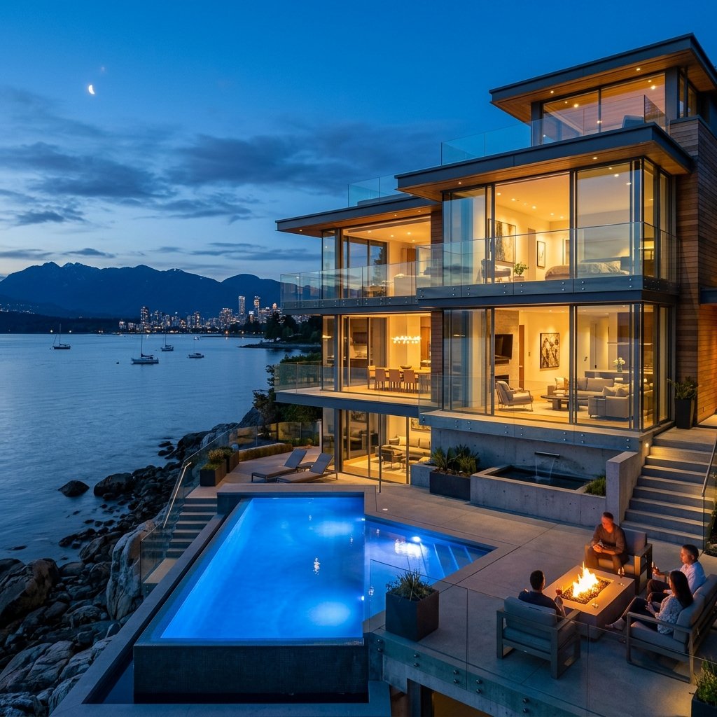 Luxury modern architectural home with invisible integration by TekGuard Solutions